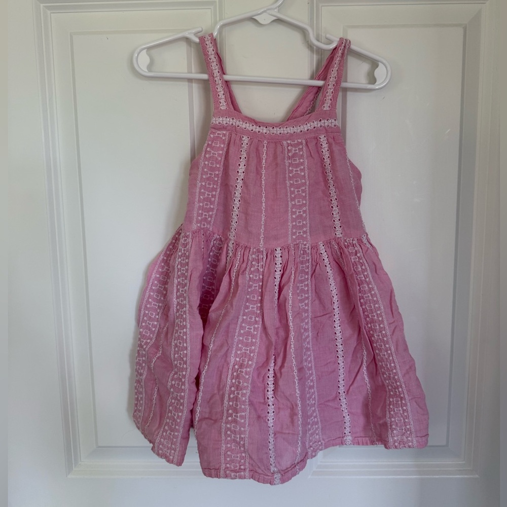 Charming Pink Lace-Trimmed Casual Dress - Size 3t